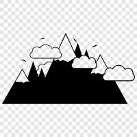 peaks, snow, glaciers, waterfalls icon svg