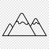 peaks, ranges, rock formations, hills icon svg