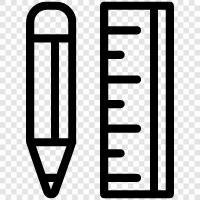 pencil and paper, drawing, art, measurement icon svg