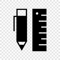 pencil and paper, measuring tools, drawing tools, pencil and ruler icon svg