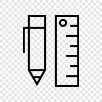 pencil and paper, drafting, drawing, school icon svg