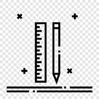 pencil, ruler, inches, metric icon svg