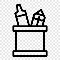 pencils, case, storage, desk icon svg