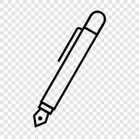 pens, writing instruments, inks, paper icon svg