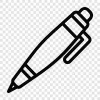 pens, writing instruments, inks, paper icon svg