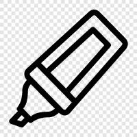 pens, writing, paper, highlighters icon svg