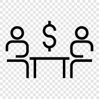 Personal Finance, Investing, Retirement Planning, Estate Planning financial discussion icon svg