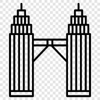 Petronas Towers, Malaysia, Kuala Lumpur, Petronas twin tower icon svg