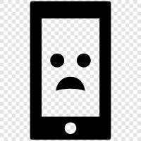 phone apps, sad, mobile, heartbreak icon svg