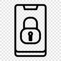 phone lock, phone security, phone password, phone encryption lock phone icon svg