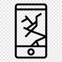 phone screen crack, phone screen break, phone screen crack repair, phone screen icon svg