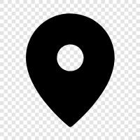 physical map point, geographic map point, location, point of interest icon svg