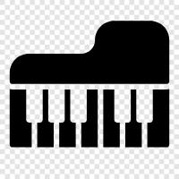 piano music, classical music, sheet music, keyboard icon svg