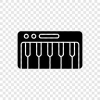 piano, keys, notes, music icon svg