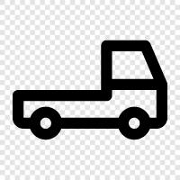 Pickup LKW, Autovermietung, Autohaus, Abholung Auto symbol