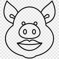 piggy, piglets, pigs, pink icon svg