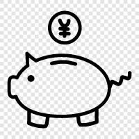 piggy bank, savings, coins, allowance icon svg