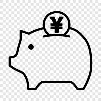 Piggy Bank, Savings, Invest, Dollar icon svg