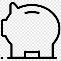 piggy bank, pig bank icon svg