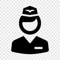 pilot, attendant, airplane, air traffic controller icon svg