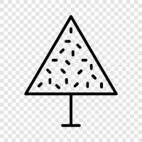 pine trees, Christmas tree, needles, cones icon svg