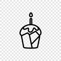 Pink Birthday Cupcake icon