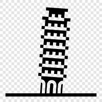 Pisa, tower, Italy, Europe icon svg