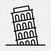 Pisa, İtalya, leaning, tower ikon svg