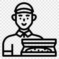 Pizza, Delivery, Man, Working icon svg