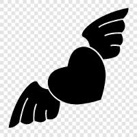 plane, flying, heart, love icon svg