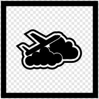 plane, aerial, clouds, sky icon svg