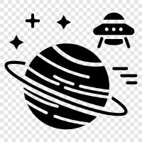 planet, astronomy, rings, moon icon svg