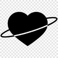 planet, heart, solar system, astronomical icon svg