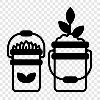plant containers, plant pot, plant stand, plant potting soil icon svg