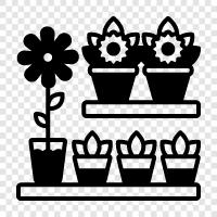 Planters, Flower Baskets, Flower Arrangements, Flowers icon svg