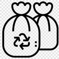 plastic bags, grocery bags, paper bags, compostable bags icon svg