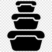 plastic container, stainless steel container, food storage container, catering container icon svg