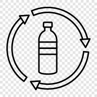 plastic recycling, aluminum recycling, glass recycling, plastic bottle recycling icon svg