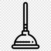 plunger, plunger cleaning, plunger suction, plunger head icon svg