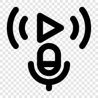 podcatcher, streaming, audio, podcast symbol