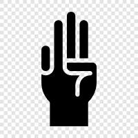 pointer finger, middle finger, ring finger, three fingers icon svg