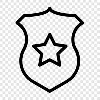 Polizei, Strafverfolgung, Abzeichen, Offizier symbol