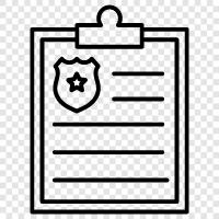 police report, police file, police report template, police report writing icon svg