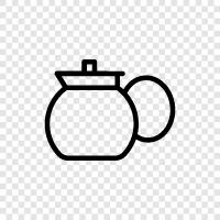 Topf, Teekanne aus Porzellan, Teekanne symbol