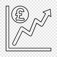 pound sterling, sterling trade, pound sterling exchange rate, pound sterling rate icon svg