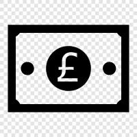 pound sterling, British currency, paper money, banknotes icon svg