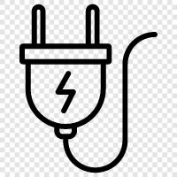 power, surge protector, wall outlet, cable icon svg