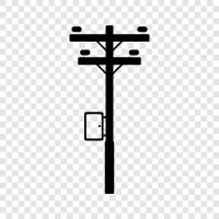power line, transformer, pole, substation icon svg