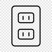 power outlet, power converter, power cord, power strip icon svg