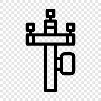 power pole, transmission line, transformer, power station icon svg